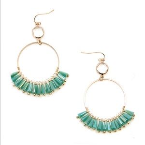 Hoop Fan Earrings Turquoise